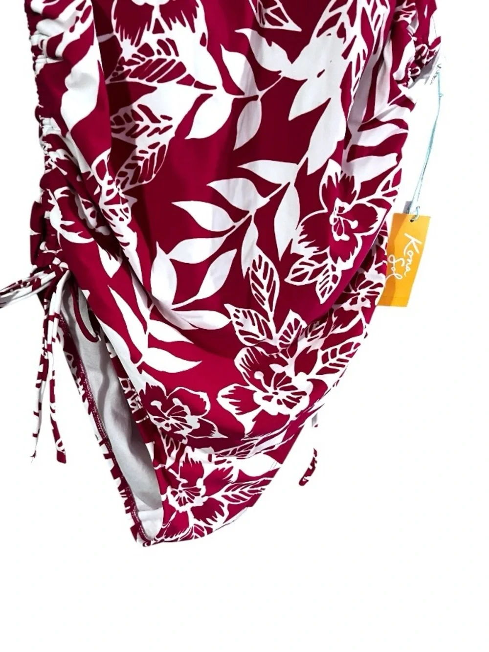 NWT Kona Sol Magenta& White Floral One-Piece Swimsuit Sz L